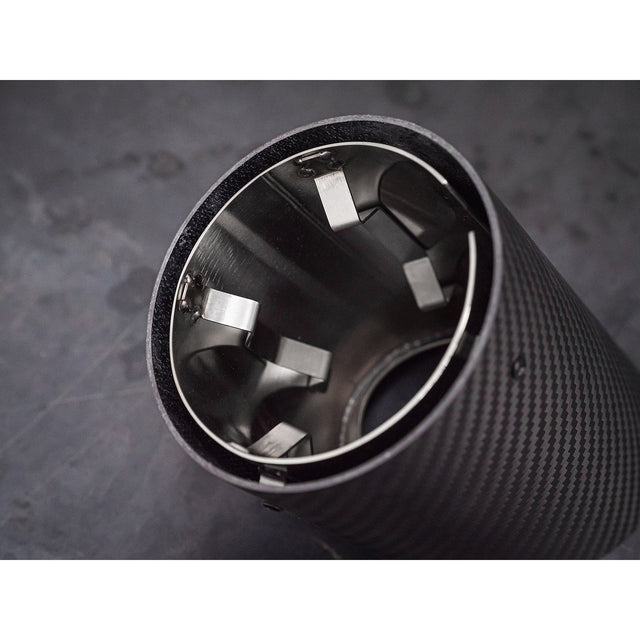 Puntas de rendimiento OEM para BMW Serie 2 (G42) - Puntas de escape de repuesto más grandes de 4" de fibra de carbono para deslizar