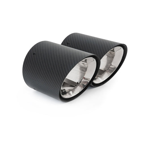 Puntas de rendimiento OEM para BMW M135i xDrive (F40) - Puntas de escape de repuesto deslizables de fibra de carbono de 4,5" más grandes