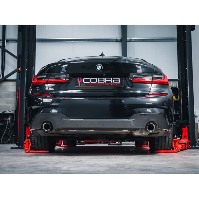 Puntas de rendimiento OEM para BMW Serie 3 (G20/G21) - Puntas de escape de repuesto de fibra de carbono de 4" más grandes