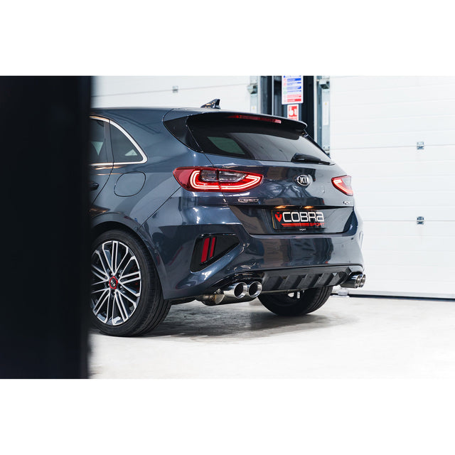Línea de escape "Catback" con válvula de salida cuádruple para KIA Ceed GT (modelos GPF 2018-2021).