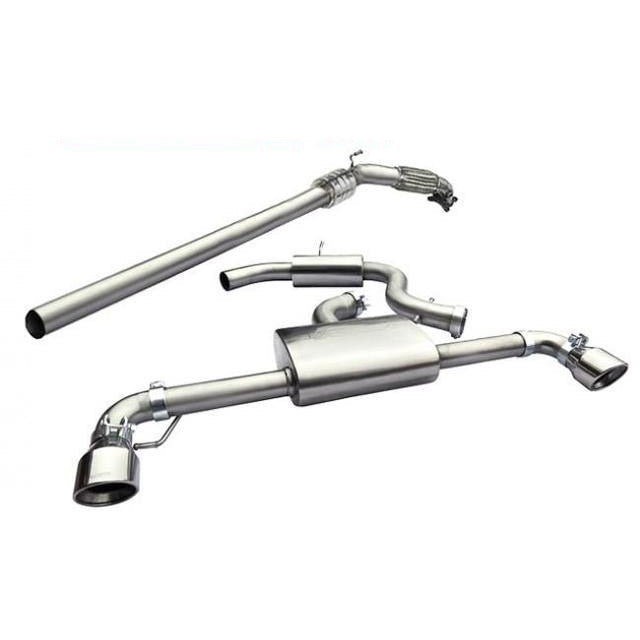VW Scirocco R Resonated Turbo Back Exhaust with Sports Cat - VW78a